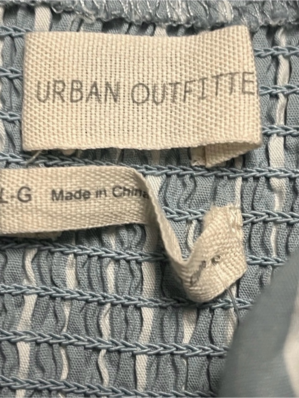 Urban Outfitters Light Blue Striped Sweetheart Peplum Cami - Picture 2 of 2